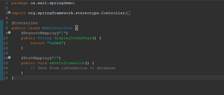 Spring Controller Class Code By Jacque Pointer